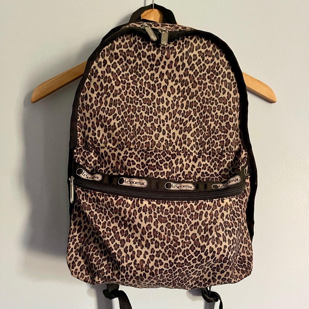 LeSportsac Leopard Print Backpack in Brown and Tan
